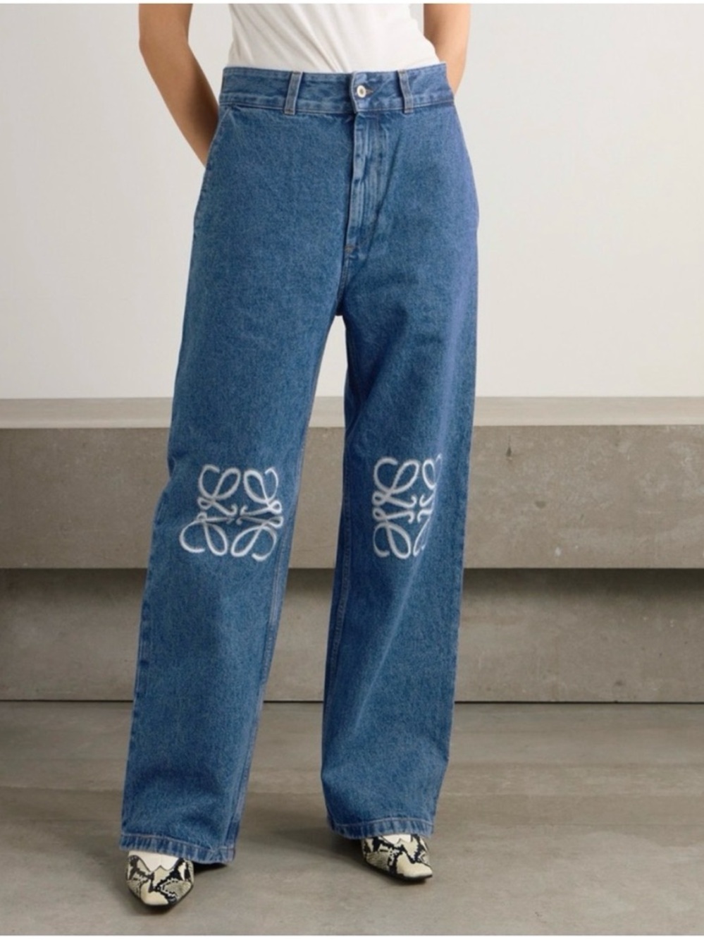 High Rise Baggy Jean - Mid Denim